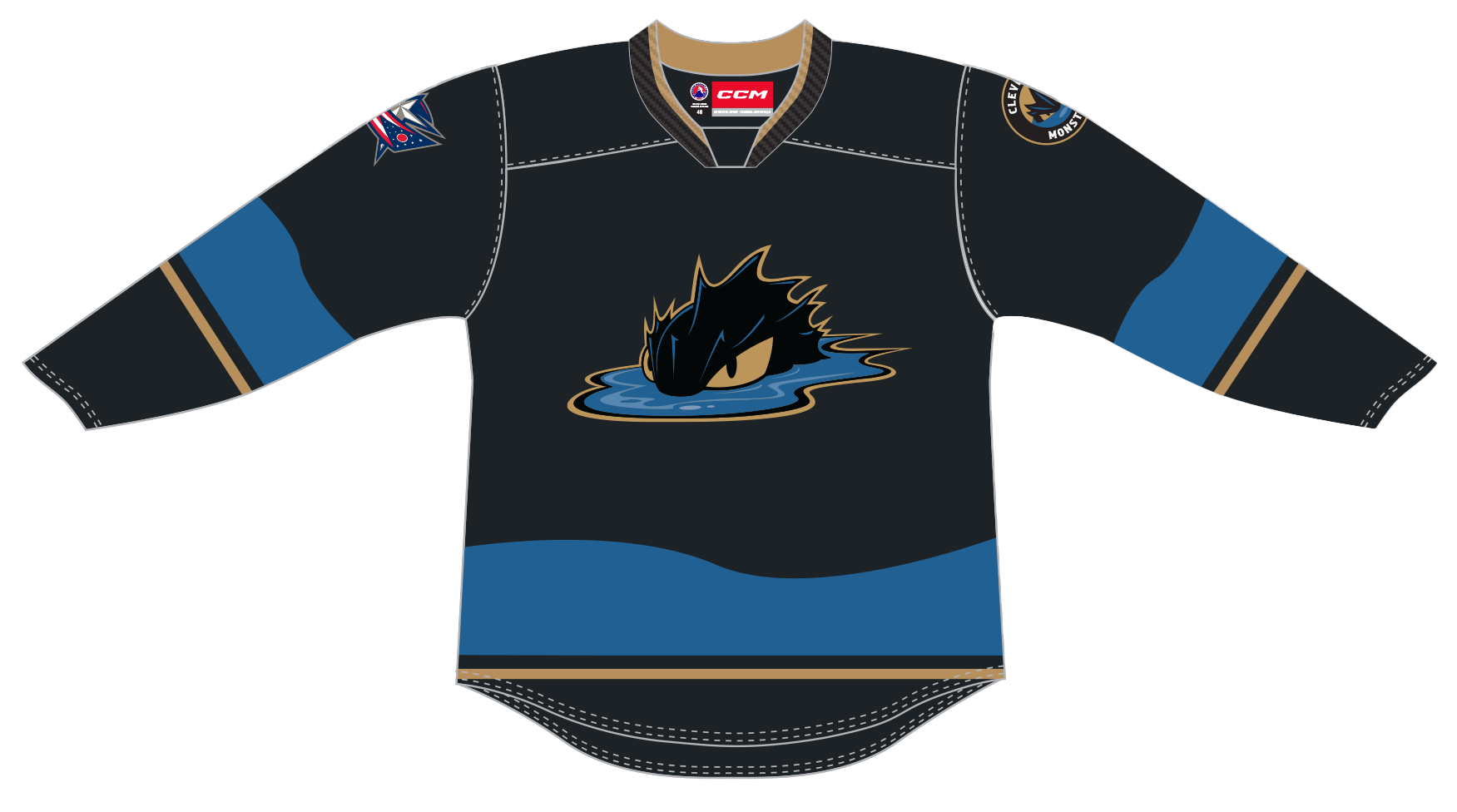 ck monsters jersey CCM Quicklite Cleveland Monsters Premier Black Jersey 24-25
