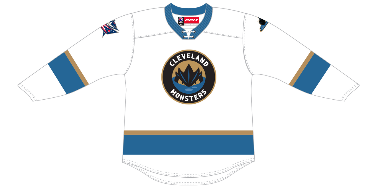 CCM Quicklite Cleveland Monsters Customized Premier White Jersey
