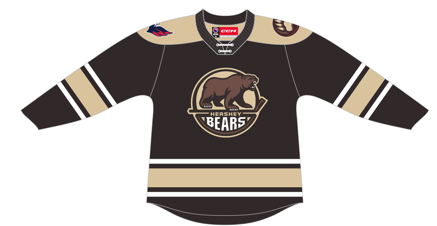 bears gear CCM Quicklite Hershey Bears Premier Brown Jersey