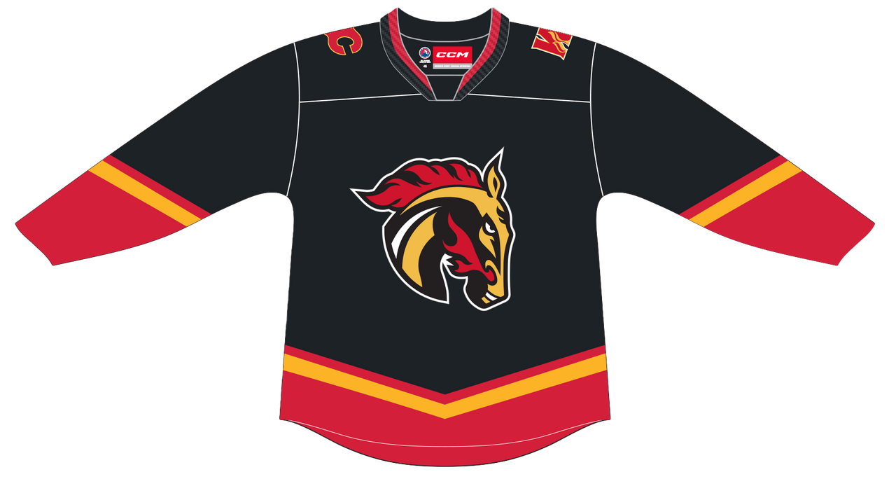 CCM Quicklite Calgary Wranglers Alternate Black Jersey