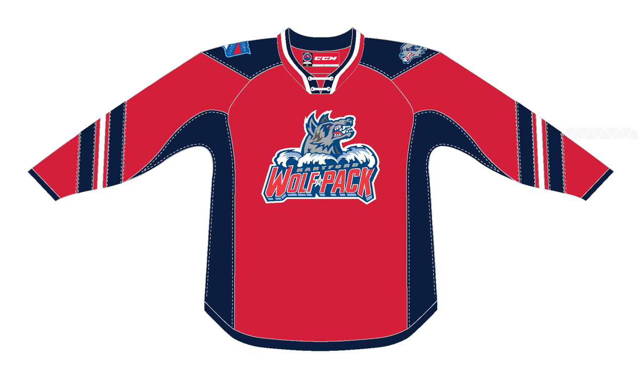 CCM Quicklite Hartford Wolf Pack Customized Premier Alternate Red Jersey