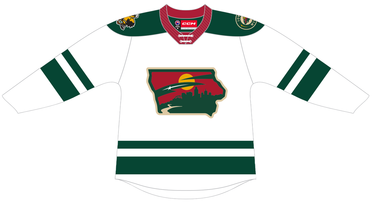CCM Quicklite Iowa Wild Premier White Third Jersey (25-26)