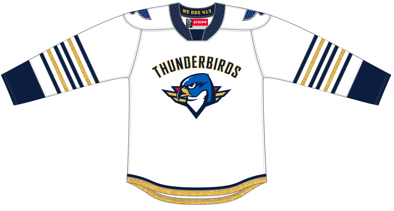 CCM Quicklite Springfield Thunderbirds Adult White Premier Jersey (25-26)