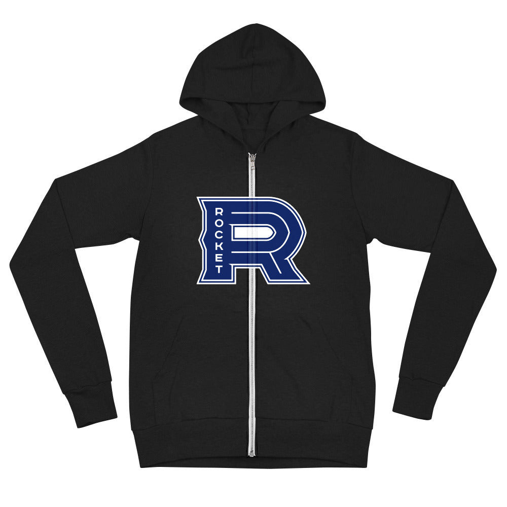 Laval Rocket Adult Primary Logo Full Zip hoodie (Sidewalk Sale, Black, 2XL)