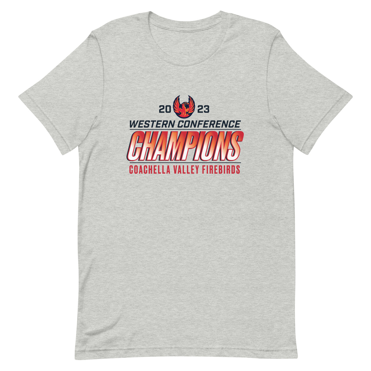 Coachella Valley Firebirds 2023 Western Conference Champions Adult Short Sleeve T-Shirt