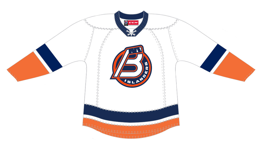 CCM Quicklite Bridgeport Islanders Premier White Jersey (Clearance)