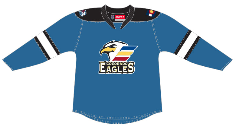 CCM Quicklite Colorado Eagles Customized Premier Sky Blue Jersey