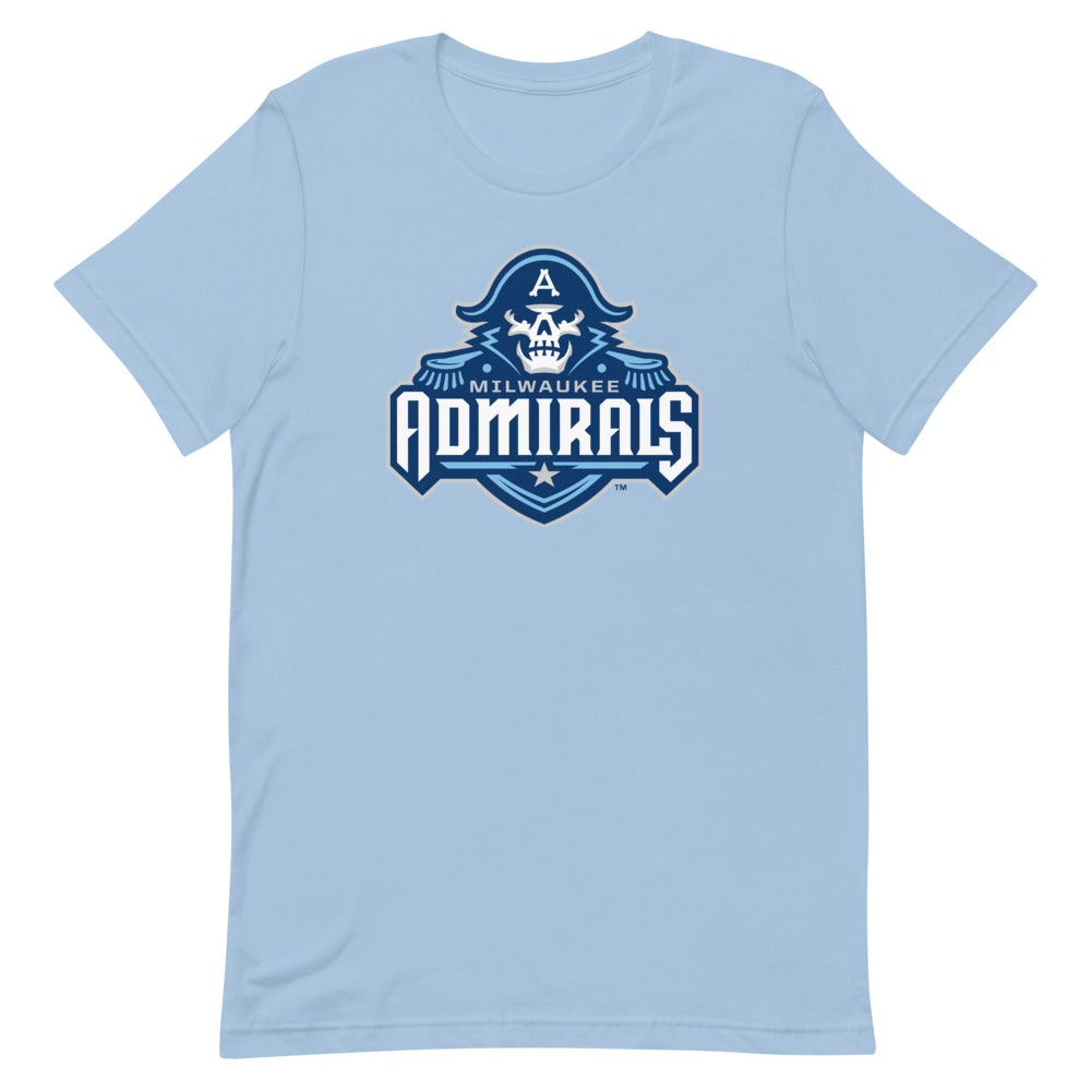 Milwaukee Admirals Adult Primary Logo Light Blue Short-Sleeve T-Shirt