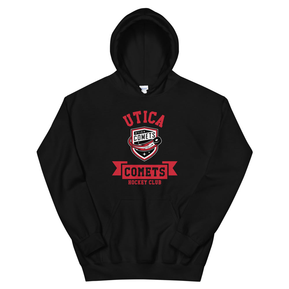Utica Comets Adult Pullover Hoodie - Banner Design