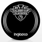 Calgary Wranglers vs. Abbotsford Canucks 2023 Calder Cup Playoffs Dueling Souvenir Puck