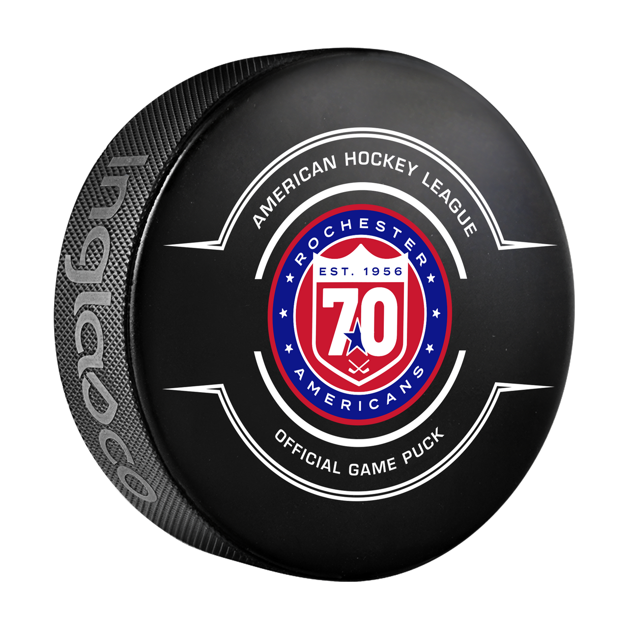 Rochester Americans Official 90th Anniversary Edition Game Puck