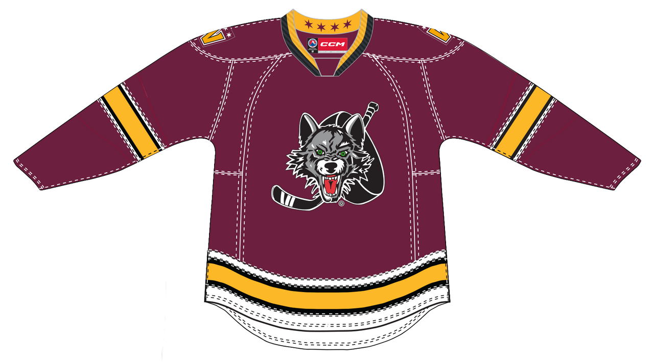 CCM Quicklite Chicago Wolves Premier Maroon Jersey (W Shoulder Patches)