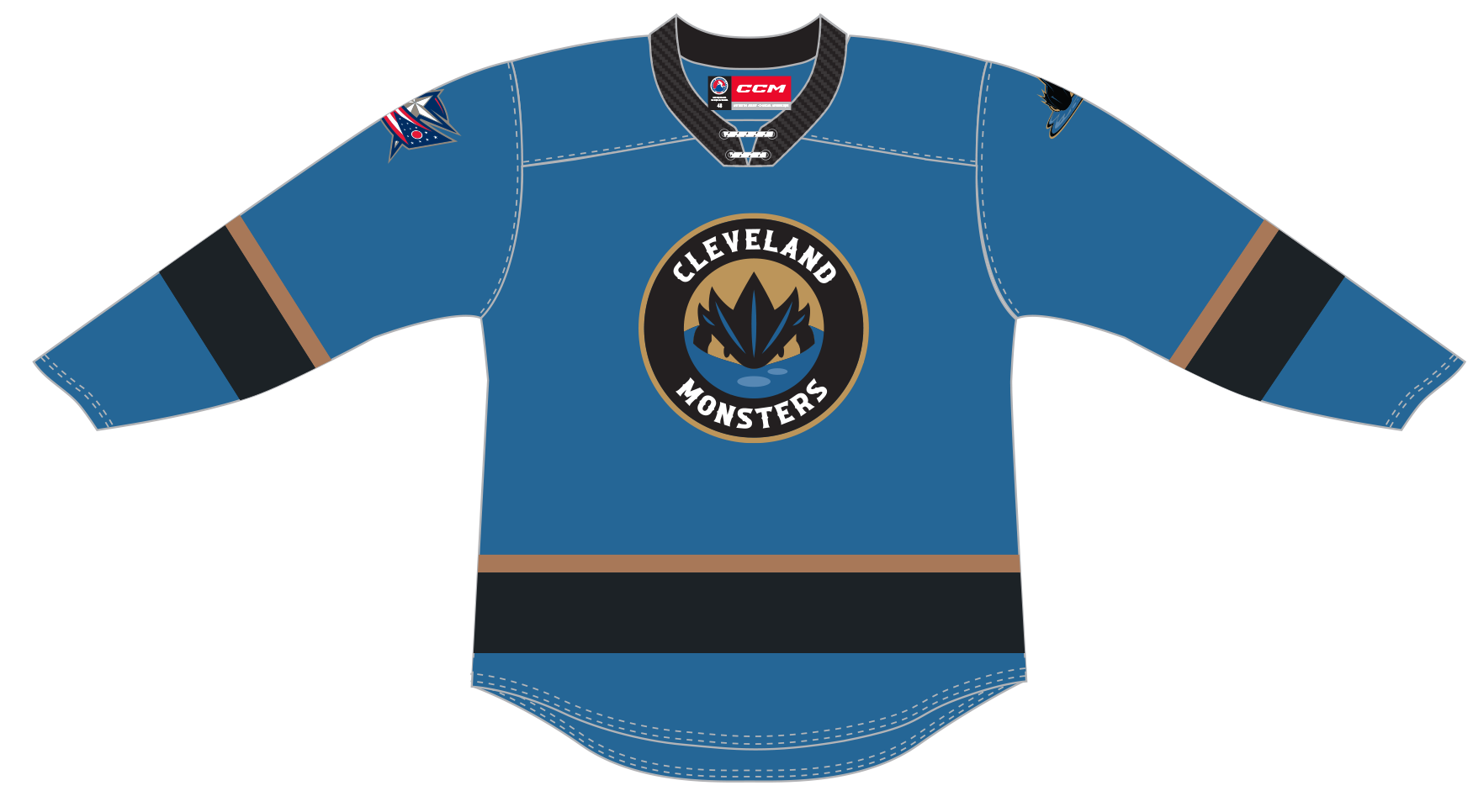 CCM Quicklite Cleveland Monsters Premier Alternate Blue Jersey