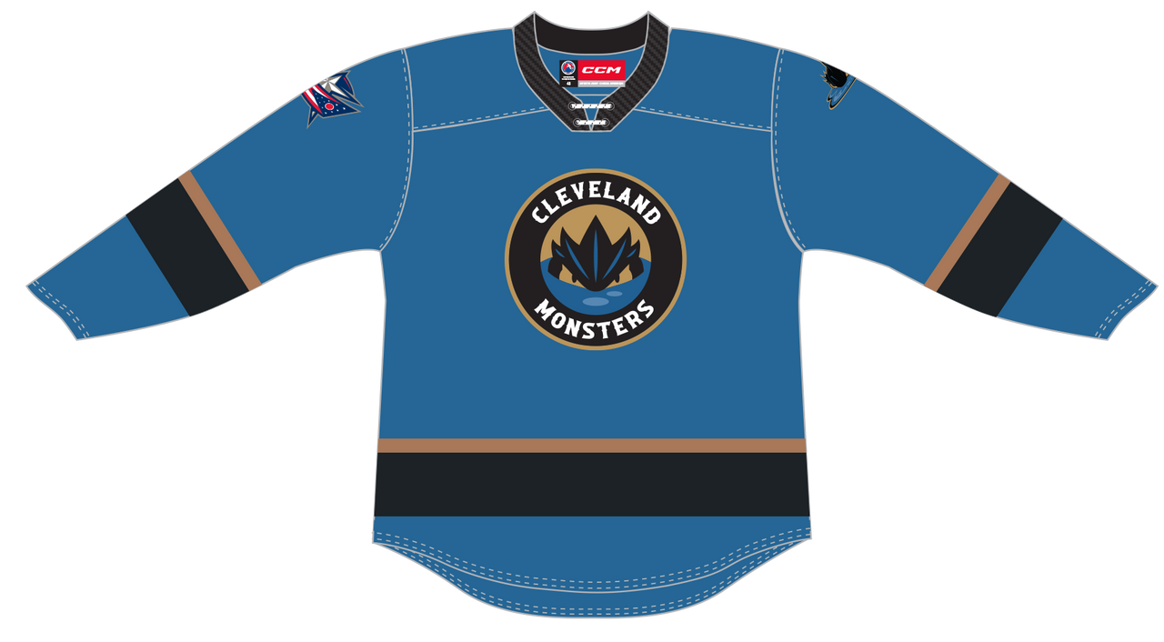 CCM Quicklite Cleveland Monsters Customized Premier Alternate Blue Jersey