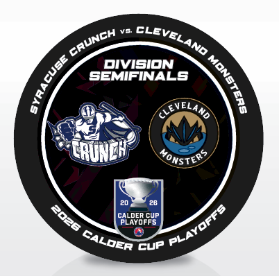 Cleveland Monsters vs Syracuse Crunch 2026 Calder Cup Playoffs Dueling Souvenir Puck