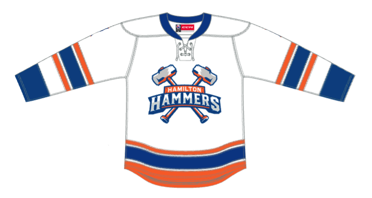 CCM Quicklite Hamilton Hammers Premier White Jersey (26-27)