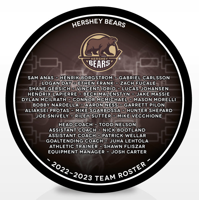 Hershey Bears 2023 Calder Cup Champions Souvenir Roster Puck