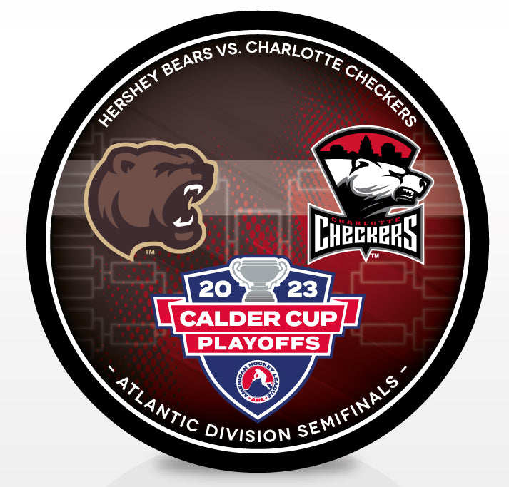 Hershey Bears vs. Charlotte Checkers 2023 Calder Cup Playoffs Dueling Souvenir Puck