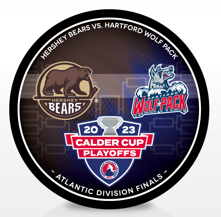 Hershey Bears vs. Hartford Wolf Pack 2023 Calder Cup Playoffs Dueling Souvenir Puck