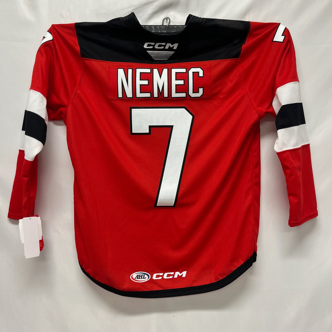 CCM Utica Comets Red Jersey #7 Simon Nemec - Large