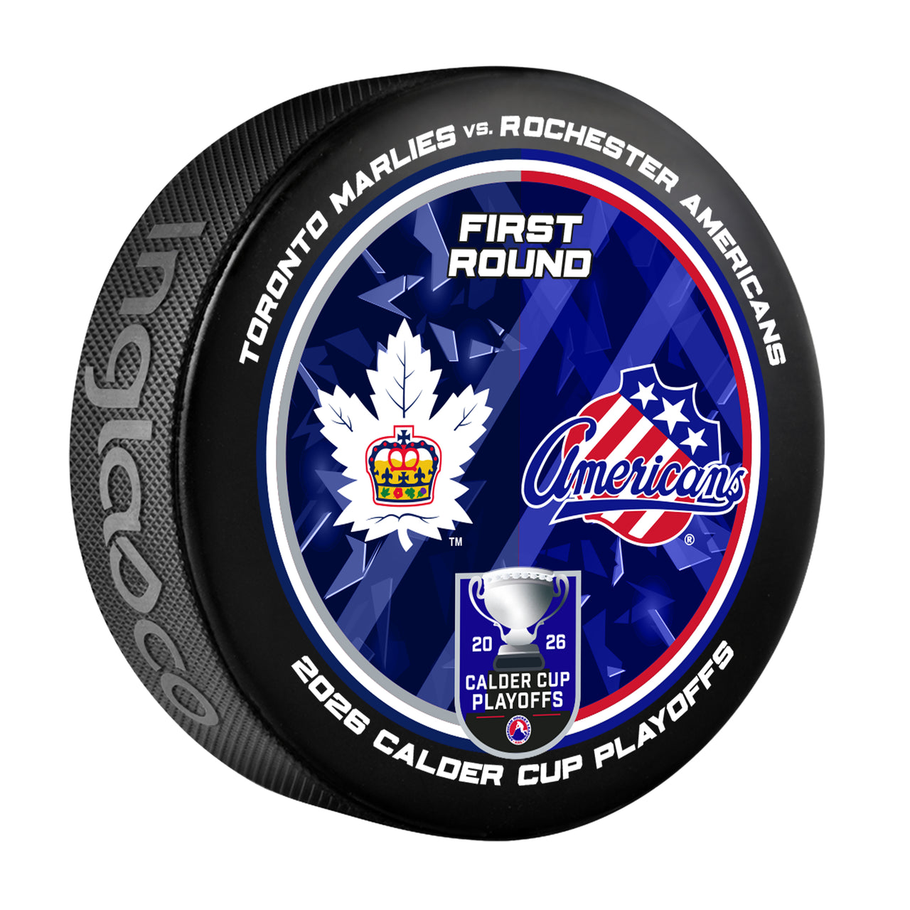Rochester Americans vs Toronto Marlies 2026 Calder Cup Playoffs Dueling Souvenir Puck