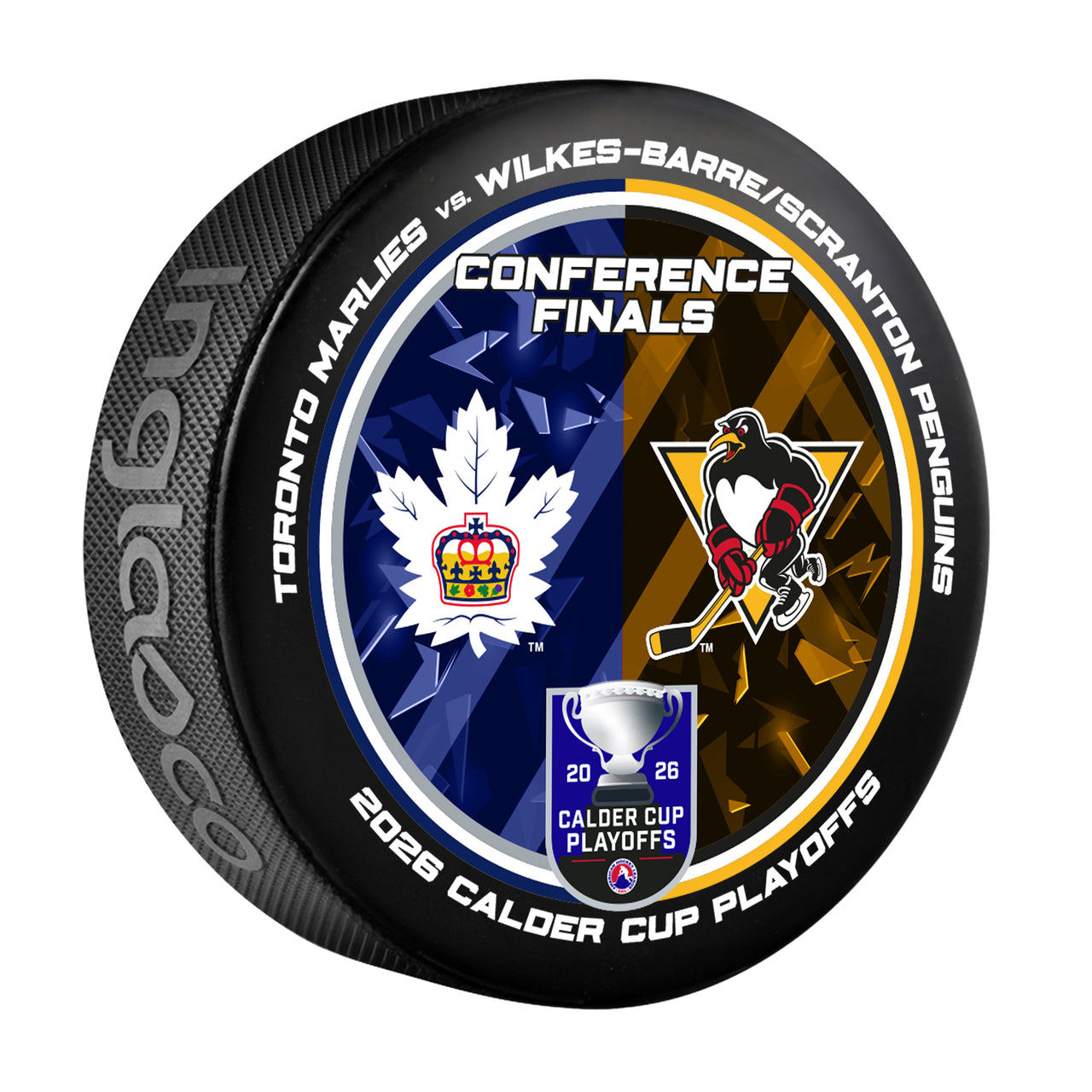 Wilkes-Barre/Scranton Penguins vs Toronto Marlies 2026 Calder Cup Playoffs Dueling Souvenir Puck
