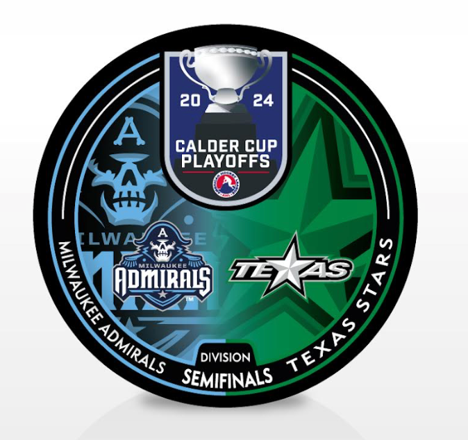 Milwaukee Admirals vs Texas Stars 2024 Calder Cup Playoffs Dueling Souvenir Puck