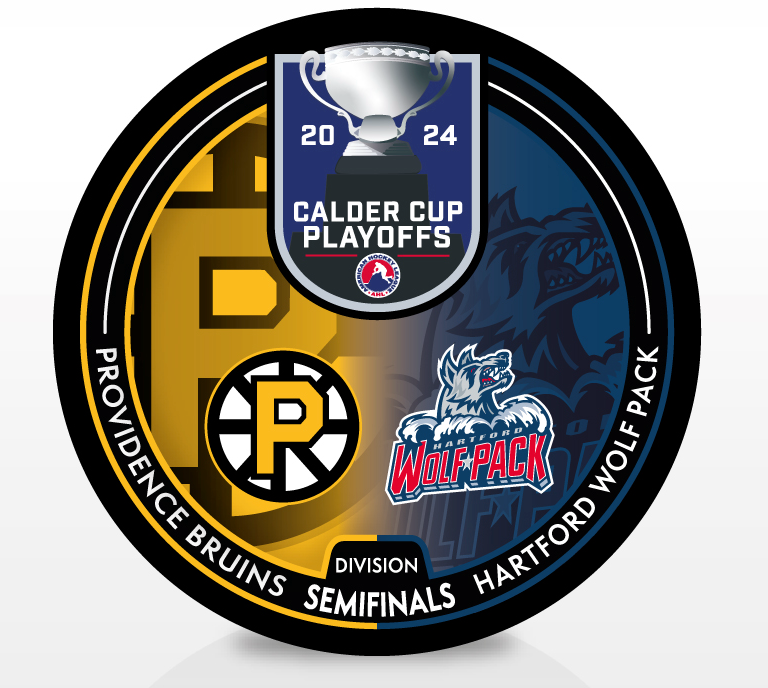 Providence Bruins vs Hartford Wolfpack 2024 Calder Cup Playoffs Dueling Souvenir Puck