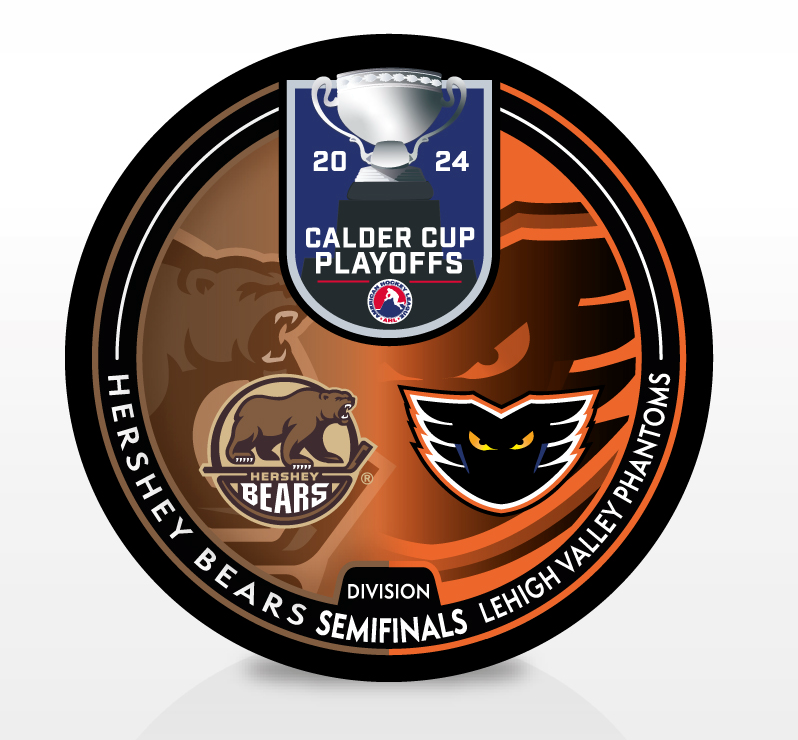 Hershey Bears vs Lehigh Valley Phantoms 2024 Calder Cup Playoffs Dueling Souvenir Puck