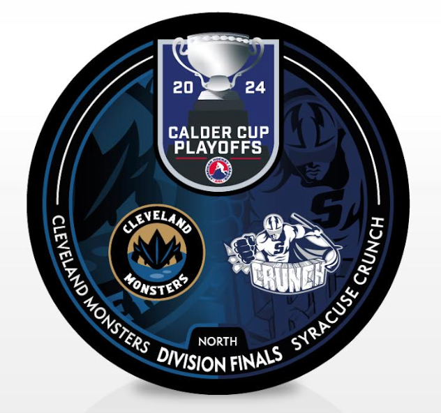 Cleveland Monsters vs Syracuse Crunch 2024 Calder Cup Playoffs Dueling Souvenir Puck