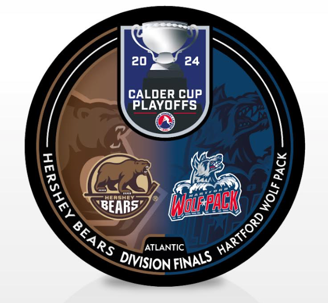 Hershey Bears vs Hartford Wolfpack 2024 Calder Cup Playoffs Dueling Souvenir Puck