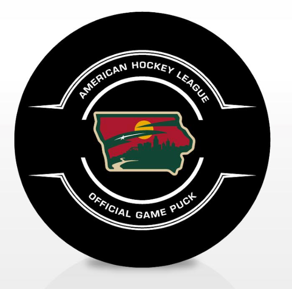 Iowa Wild Official Center Ice Game Puck (State logo)