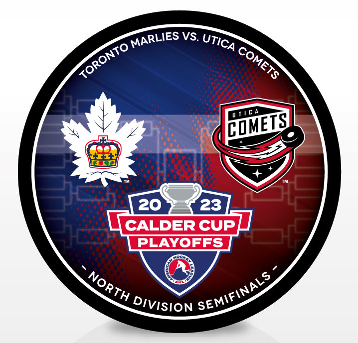 Toronto Marlies vs Utica Comets 2023 Calder Cup Playoffs Dueling Souvenir Puck