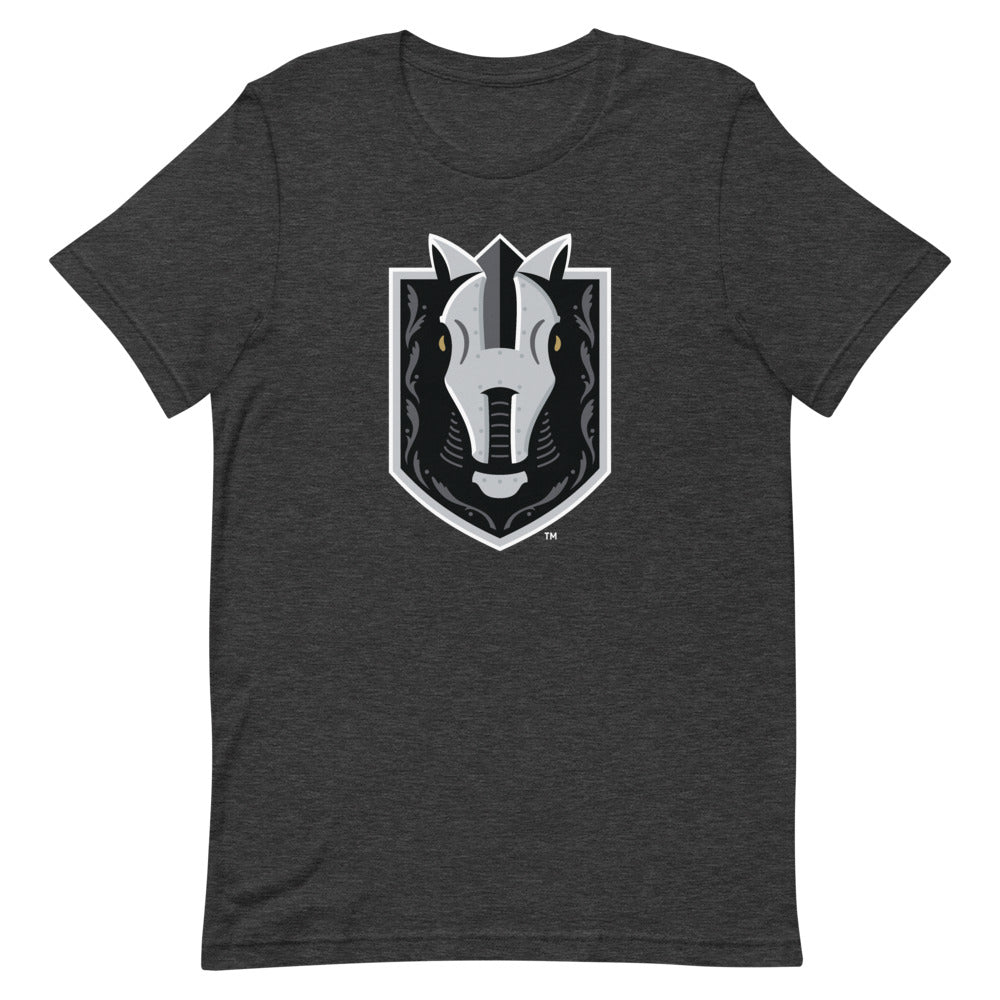 Henderson Silver Knights Adult Primary Logo Premium Short Sleeve T-Shirt (Sidewalk Sale, Dark Heather Grey, 2XL)