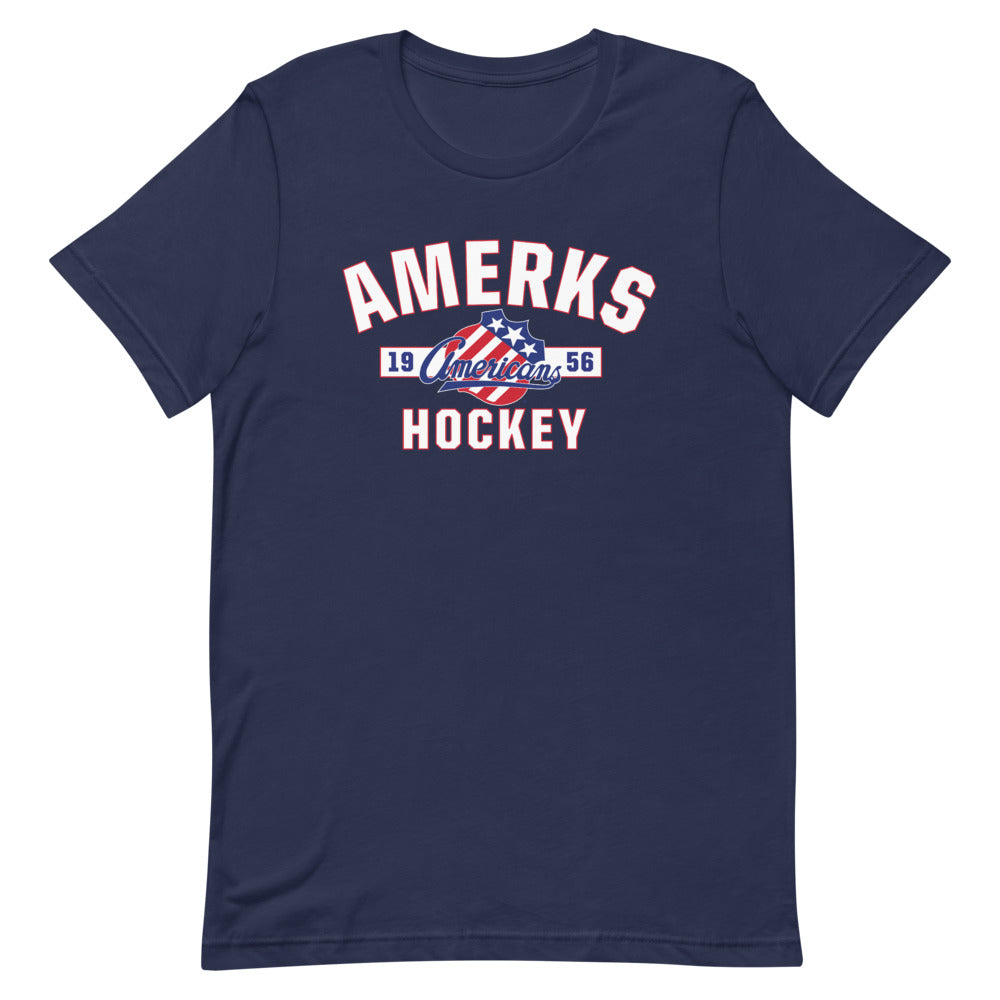 Rochester Americans Adult Established Premium Short-Sleeve T-Shirt (Sidewalk Sale, Navy, X Large)