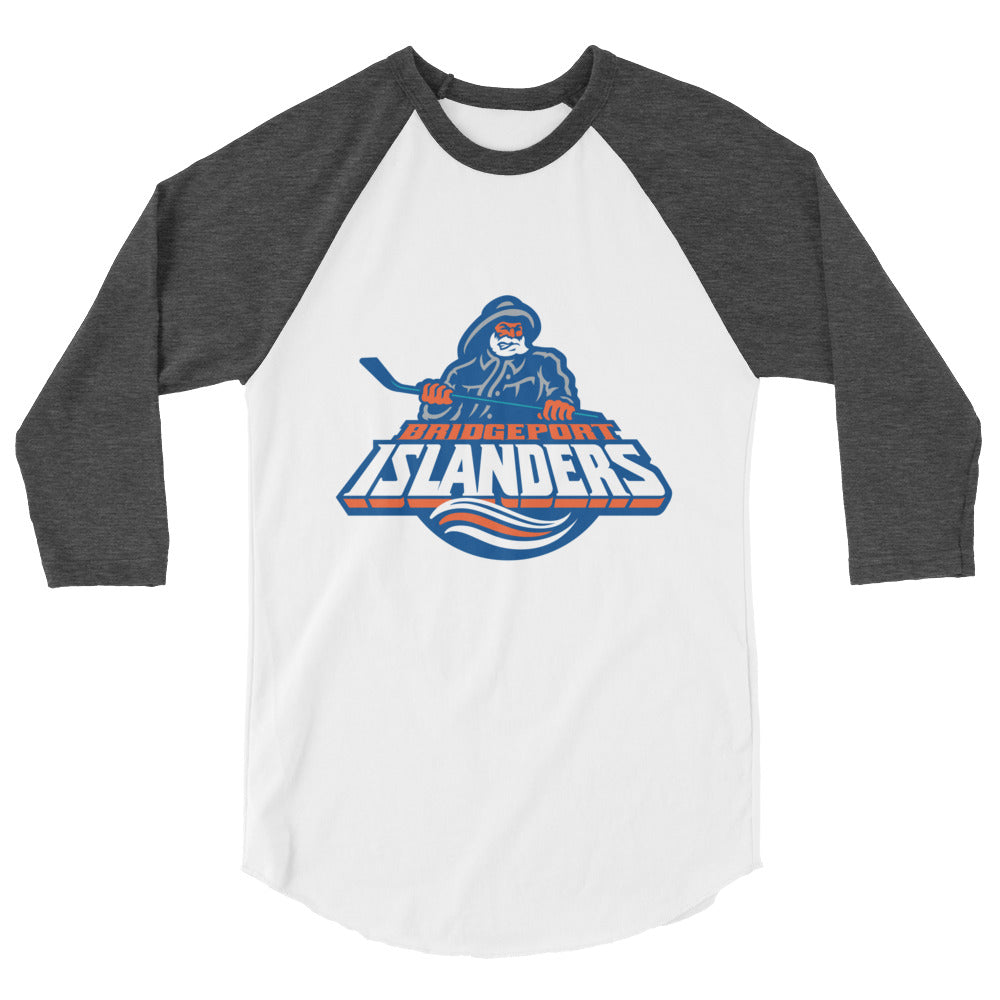Bridgeport Islanders Primary Logo 3/4 sleeve raglan shirt