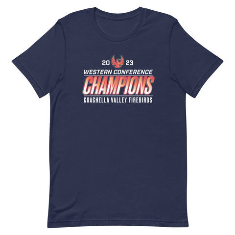 Coachella Valley Firebirds 2023 Western Conference Champions Adult Short Sleeve T-Shirt