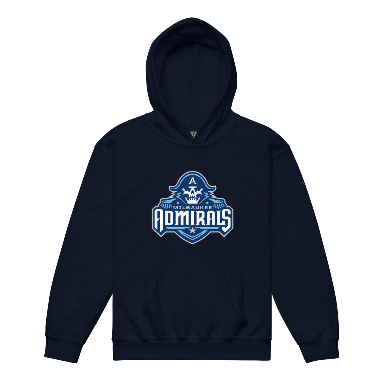 Milwaukee Admirals Primary Logo Youth Hoodie (Sidewalk Sale, Navy)