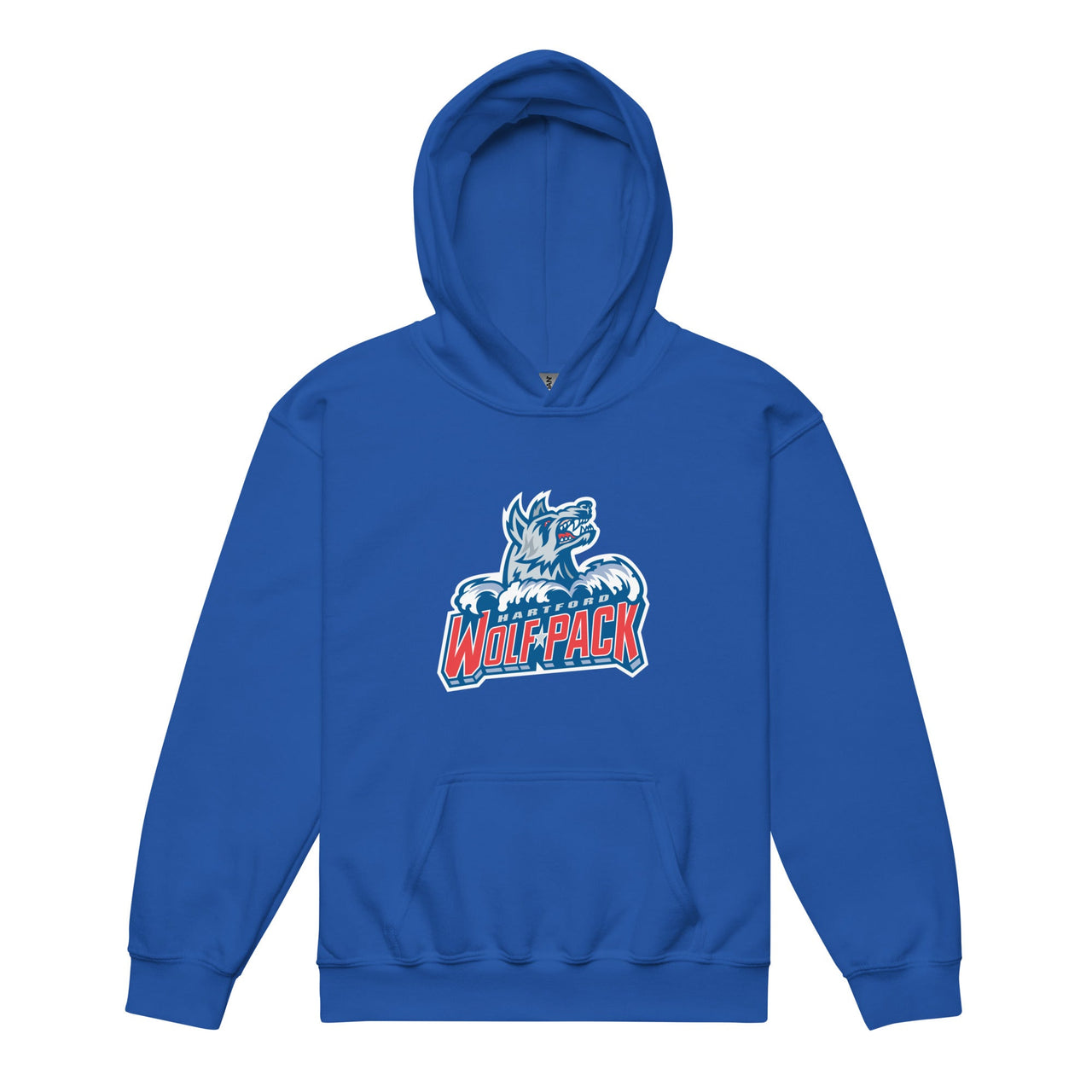 Hartford Wolf Pack Primary Logo Youth Hoodie (Sidewalk Sale, Royal Blue, Youth Large)