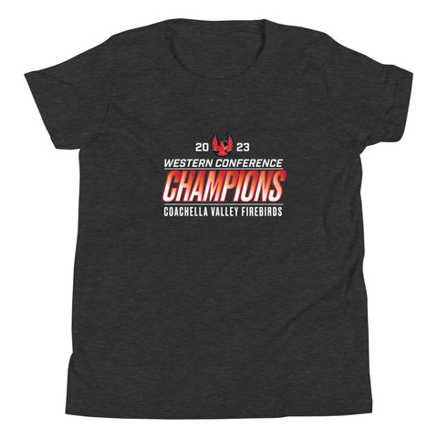 Coachella Valley Firebirds 2023 Western Conference Champions Youth Short Sleeve T-Shirt