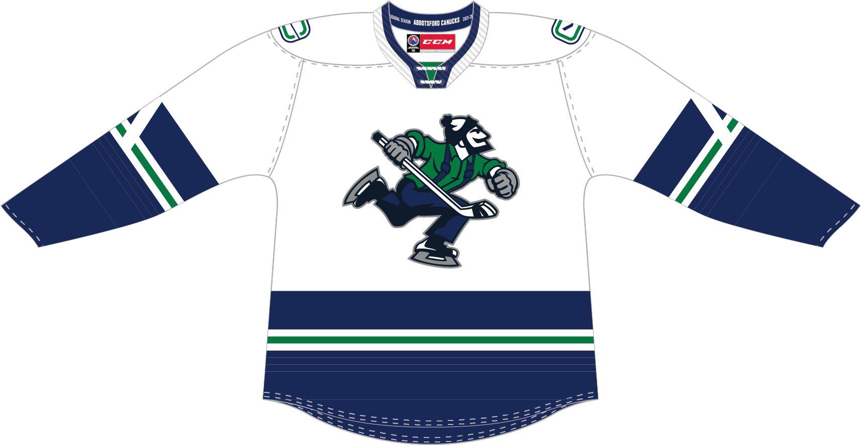 Custom Hockey Jerseys with the Johnny Canuck Twill Logo