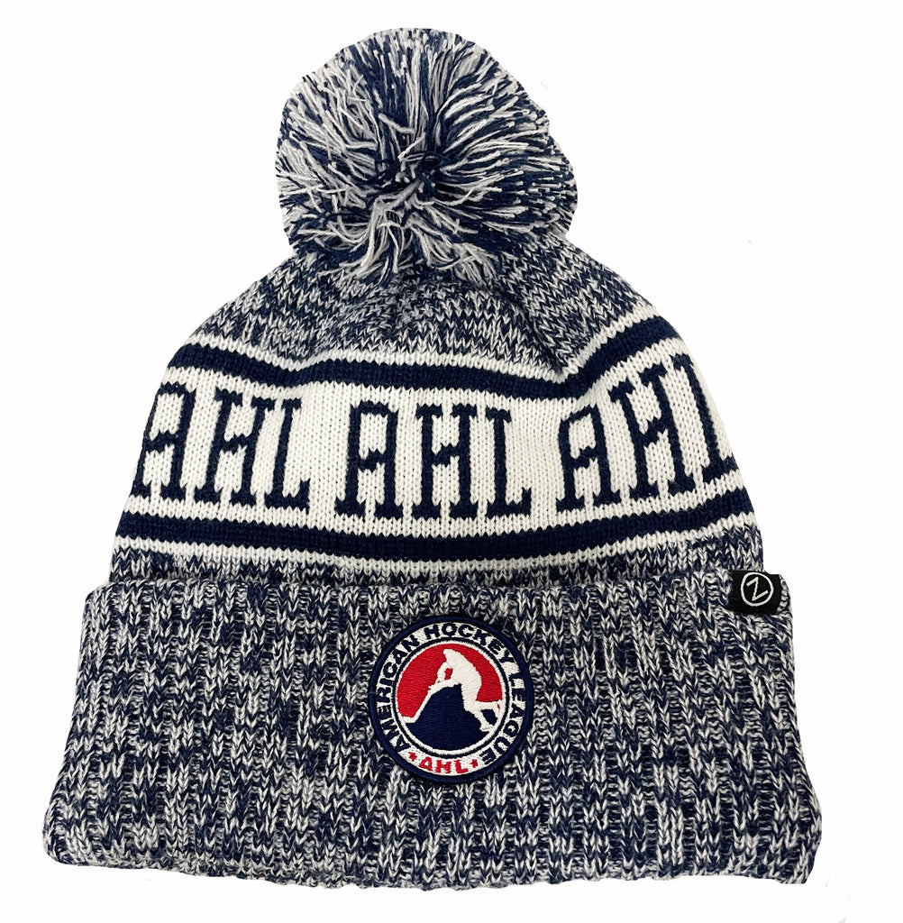 Zephyr AHL Knit Winter Hat - Navy/White