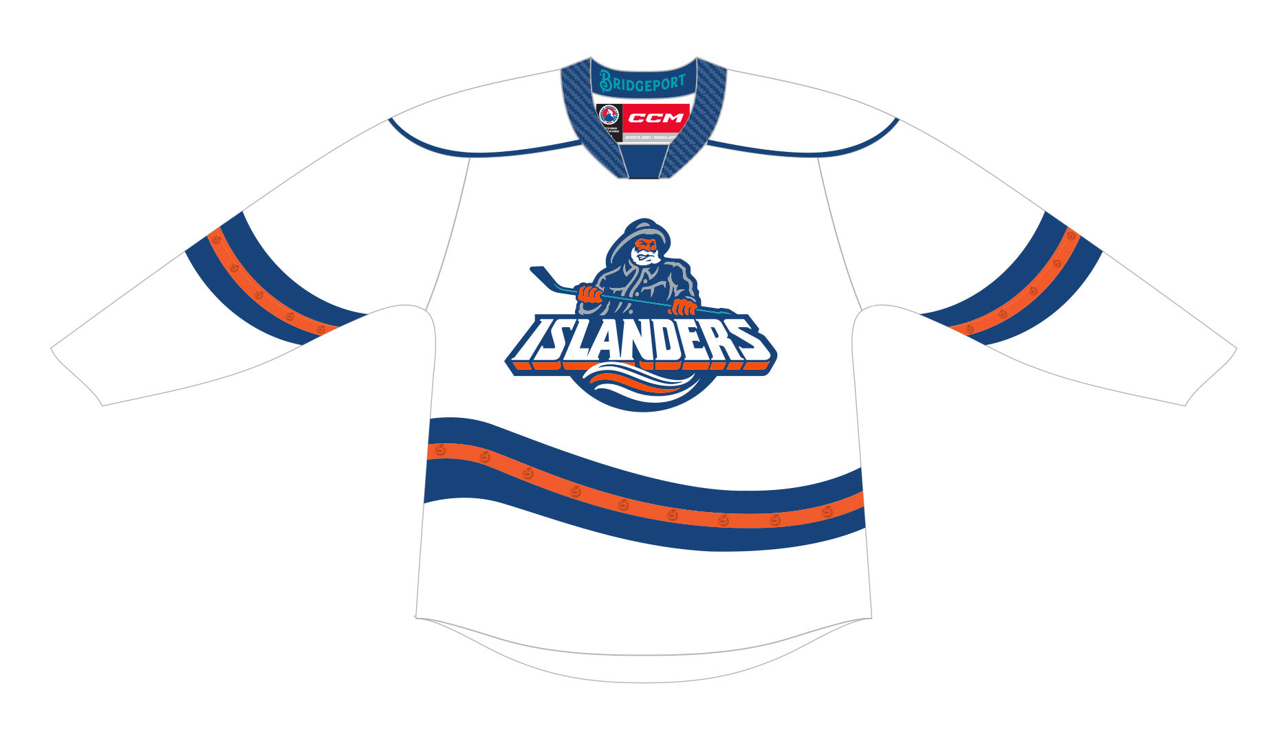 CCM Quicklite Bridgeport Islanders Customized Premier White Jersey