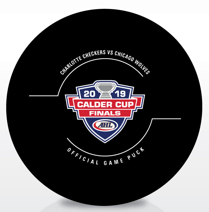 Chicago Wolves vs. Charlotte Checkers 2019 Calder Cup Finals Official Game Puck