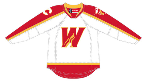 CCM Quicklite Calgary Wranglers Customized White Jersey
