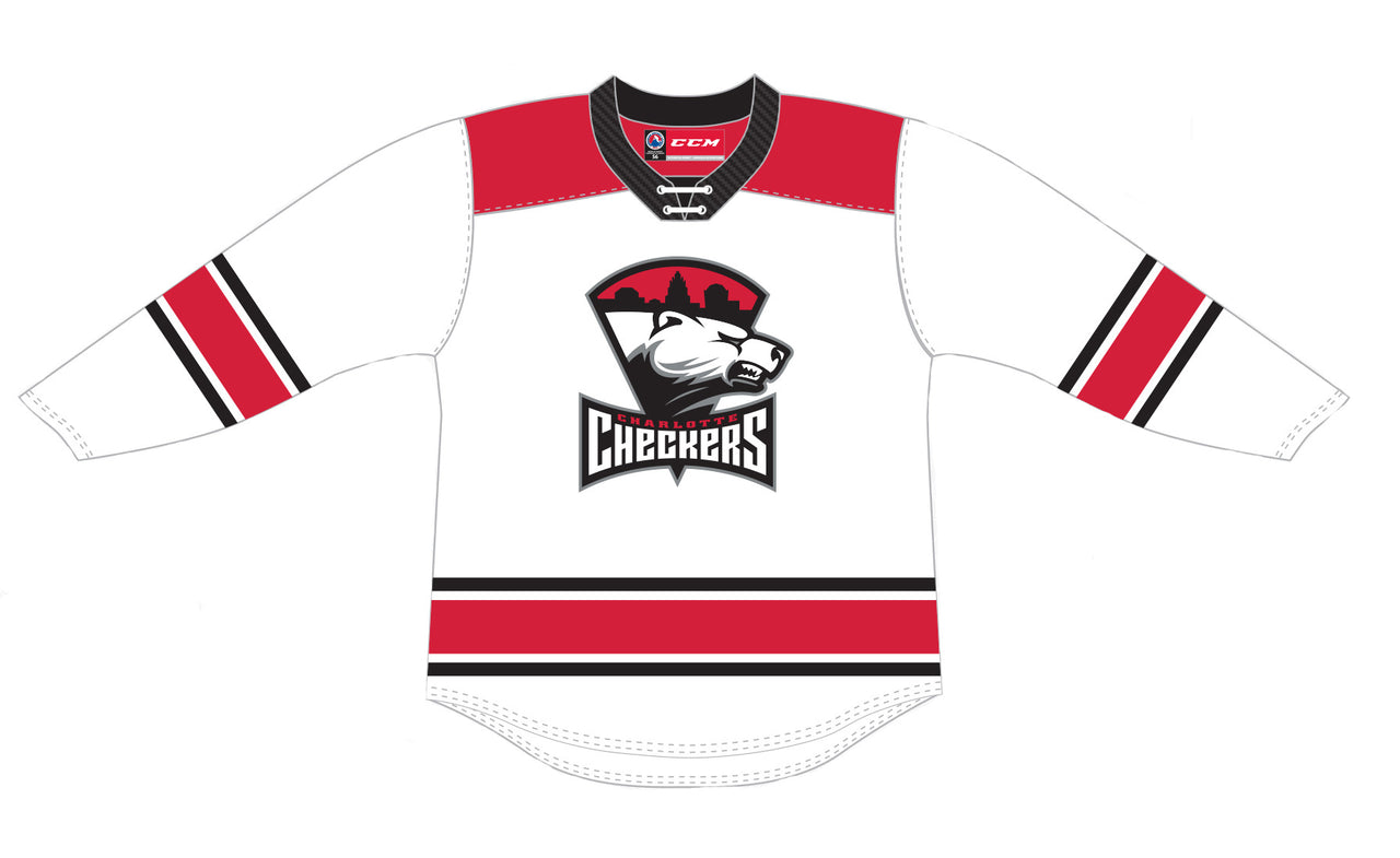 CCM Quicklite Charlotte Checkers Premier White Jersey