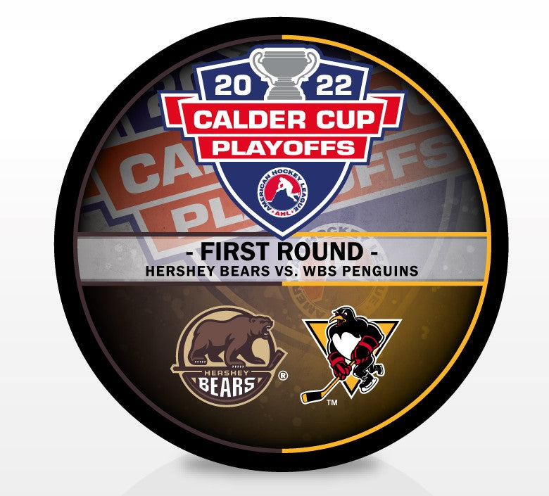 Hershey Bears vs Wilkes-Barre/Scranton Penguins 2022 Calder Cup Playoffs Dueling Souvenir Puck