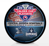 Milwaukee Admirals vs Manitoba Moose 2022 Calder Cup Playoffs Dueling Souvenir Puck