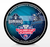 Milwaukee Admirals vs Manitoba Moose 2023 Calder Cup Playoffs Dueling Souvenir Puck
