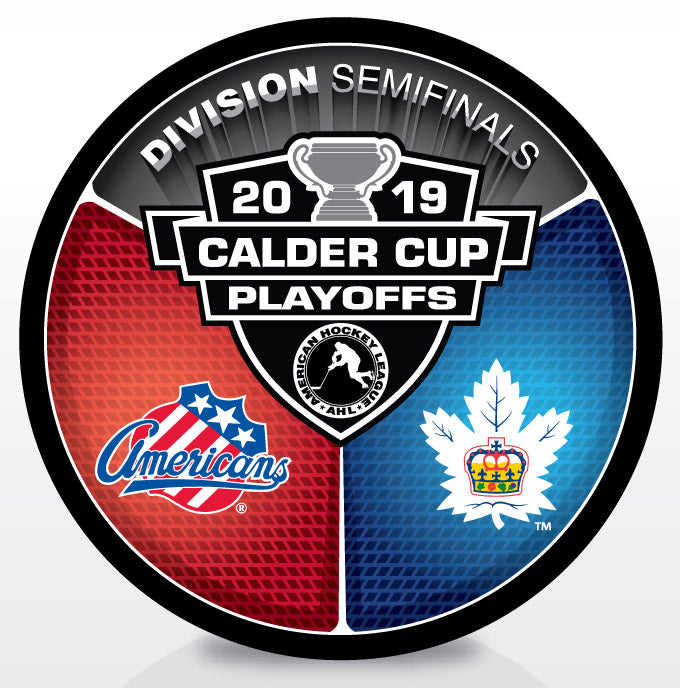 Rochester Americans vs Toronto Marlies 2019 Calder Cup Playoffs Dueling Souvenir Puck